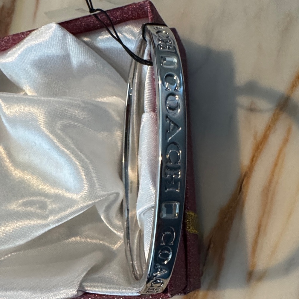 Coach Silver Logo Bangle - Picture 3 of 6
